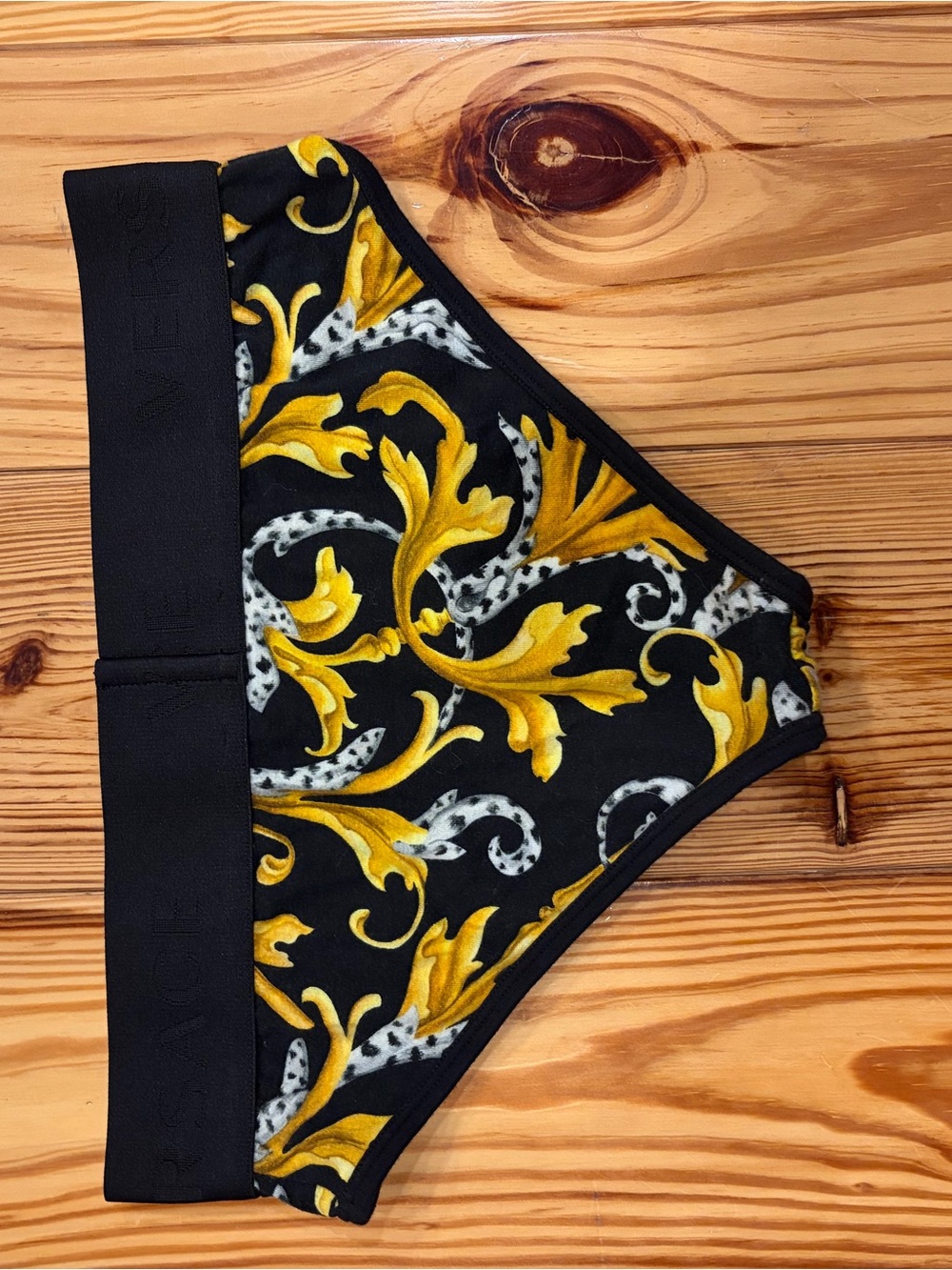 Versace Black Barocco Print Bottoms View 3